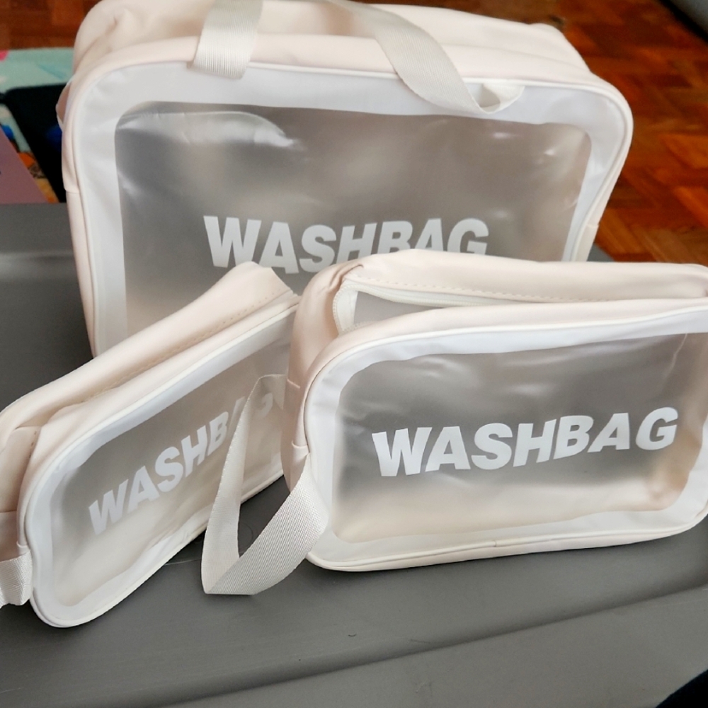 🎃White Transparent Washbag Set